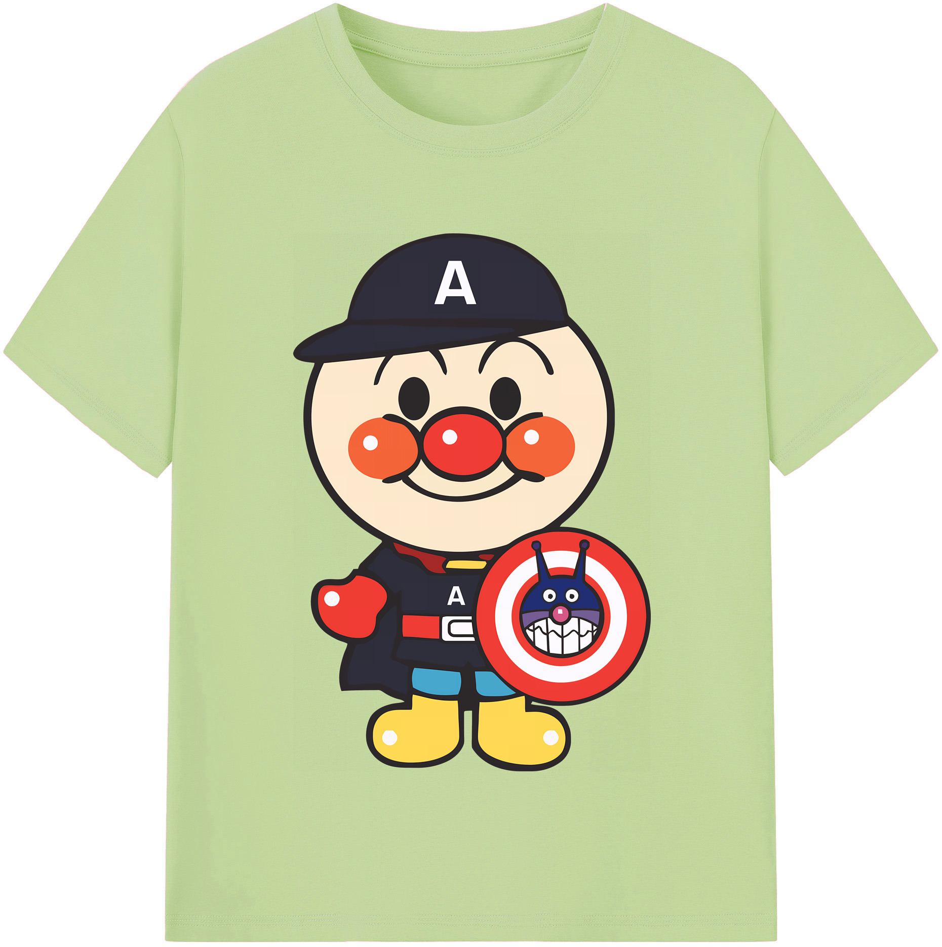 （画像用） アンパンマン Anpanman 綿100％半袖Tシャツ（フロントプリント）